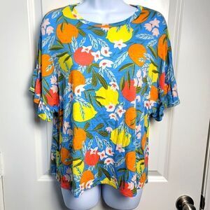LULAROE Floral And Fruit Print Top